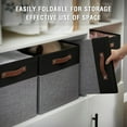 thumbnail image 6 of Collapsible Fabric Storage Cube Bins with 2 Reinforced PU Handles, Foldable Storage Organizer Baskets for Closet, Shelves, Living Room | 11"x11"x11", 4 Pack, Gray & White, 6 of 14