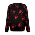 thumbnail image 3 of WTOBBY Women's Casual Raglan Sleeve Sweater Top with Halloween Print, Fashion Long Sleeve Round Neck Design for Cozy Wear, Perfect for Autumn and Casual Styles,Black L, 3 of 4
