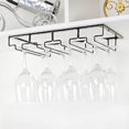 thumbnail image 5 of Estante para copas de vino debajo del gabinete, soporte de metal, organizador de copas de vino, colgador de almacenamiento para bar, cocina, negro, 4 filas, 5 of 5