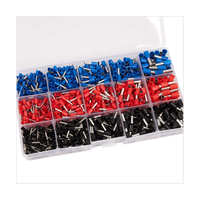 2130 Pcs 3 Couleurs 22-12AWG Fil Cuivre Serti Connecteur Isolé Cordon Broche Terminal Ferrules de Lacet Kit Ensemble