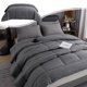 thumbnail image 1 of XWSHYW Juegos de Fundas Nórdicas Edredón de Color Sólido, Diseño de Acolchado para Las Cuatro Estaciones, Edredón con Núcleo de Cama, Edredón Grueso, Edredón Blanco Suave, Edredón Gris, Edredón Negro, 1 of 6