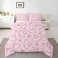 thumbnail image 2 of Erosebridal Bowknot Comforter Set Queen Size,Pink Bow Tie Romantic Bowknot Bedding Set,Children Women Room Decor,Cartoon Princess Style Down Comforter,Ballet Dress Print Duvet Insert, 2 of 7