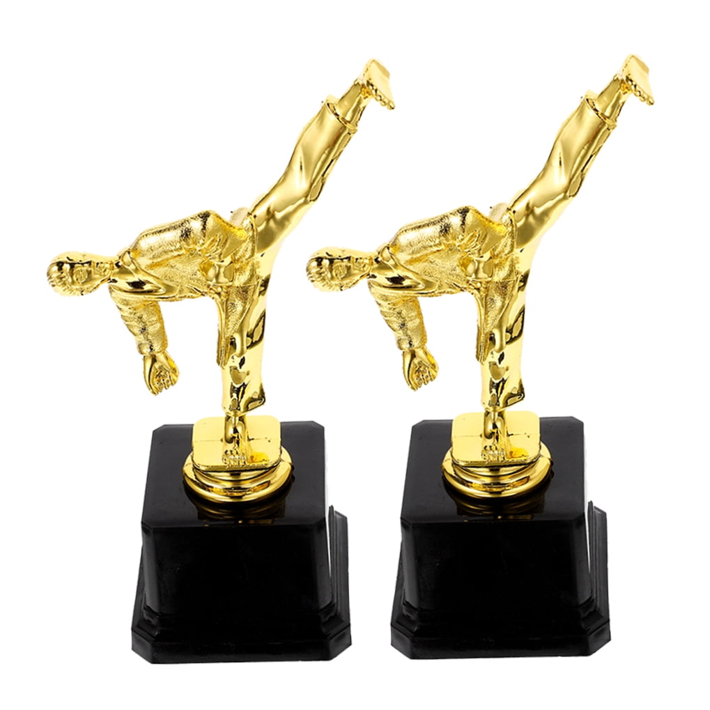 HONMEET Set of 2 Plastic Competition Trophies for School Awards, Sports, Academic & Achievement Recognition