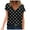 Black, variant on Women's V-Neck Polka Dot Print T-Shirt Vintage Casual Short Sleeve Top Fashion Comfortable Spring Summer Basic Tee, Black L