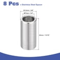 thumbnail image 2 of 8 Pcs Entretoise en Acier Inoxydable 304 3/8 Pouces OD x 1/4 Pouces ID x 13/16 Pouces Longueur (10x7x20mm) Vis Entretoise Bagues Fini Uni Sans Filetage Entretoise Ronde en Métal pour Vis M3 Boulons et Tiges, Argent, 2 of 6