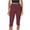 Wine, variant on Chbgutlmr Womens Capri Pants Mid Waist Silm Fitted Comfy Casual Workout Leggings Cropped Pants Summer