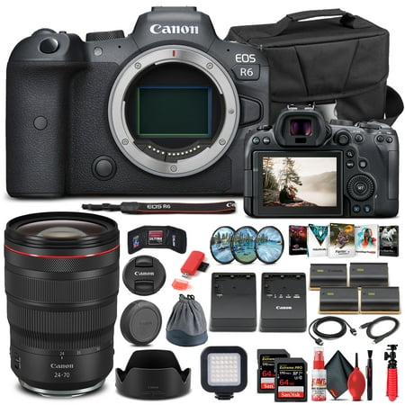 Canon EOS R6 Mirrorless Camera W/ Canon RF 24-70mm Lens - Pro Bundle