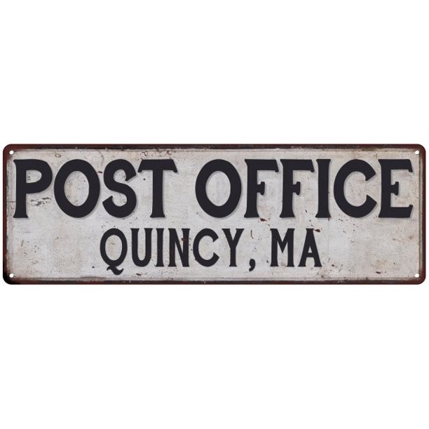 Quincy, Ma Post Office Metal Sign Vintage 6x18 106180011322