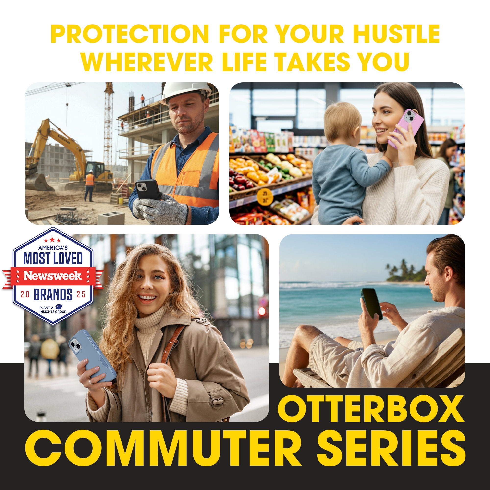 OtterBox iPhone 16e, iPhone 15, iPhone 14, and iPhone 13 Commuter Series Case - MagSafe Edition - Green, Slim & Tough, Pocket-Friendly, with Port Protection - Get Your Greens