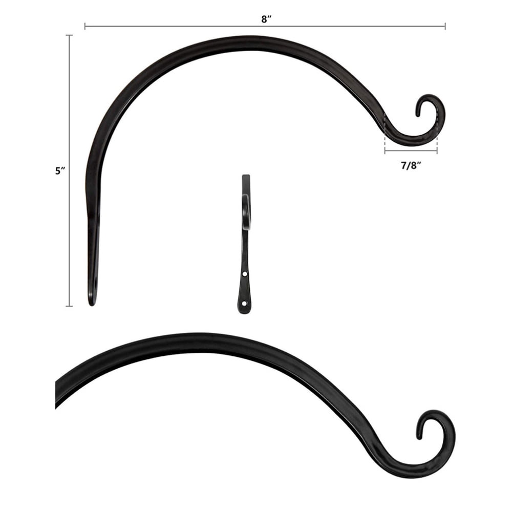 Lot De 2 Cintres De Plante Extérieur Oiseau Sur Perche - Support Mural Pour Plantes Et Décoration Jardin, Noir