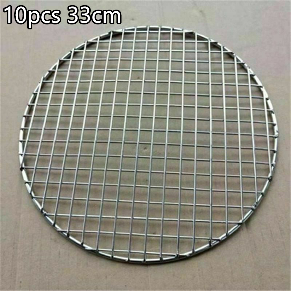 10PCS Round Disposable Barbecue Net Grill Mesh Racks Grid Grate Picnic