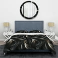 thumbnail image 3 of Designart "Luxurious Black And Gold Allure V" Glam Bedding Covert Set - Glam Bed Set With 1 Sham, 3 of 5