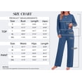 thumbnail image 6 of MOSHU 2 Piece Lounge Sets for Women Side Slit Pajamas Sets Loose Long Sleeve Tops and Wide Leg Pants Casual Outfits, 6 of 12