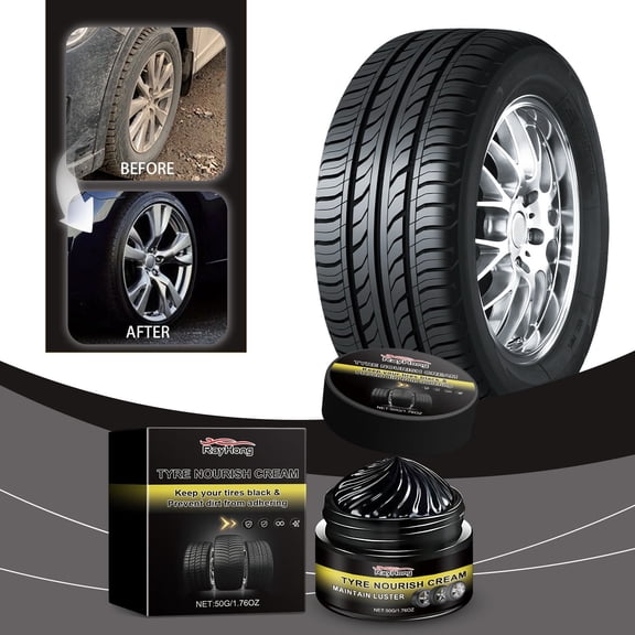 Tire Wax | Long Lasting Protective Tire Shine | Prevents Fading & Aging | Restores Gloss | Guards Against Sun Damage | Easy Application | 1 Pack | Tire Maintenance Paste