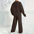 thumbnail image 4 of Women's 2 Piece Solid Color Casual Sportswear Long Pants Set, Easy and Chic Two-Piece Outfit for Casual Occasions,Coffee L, 4 of 4