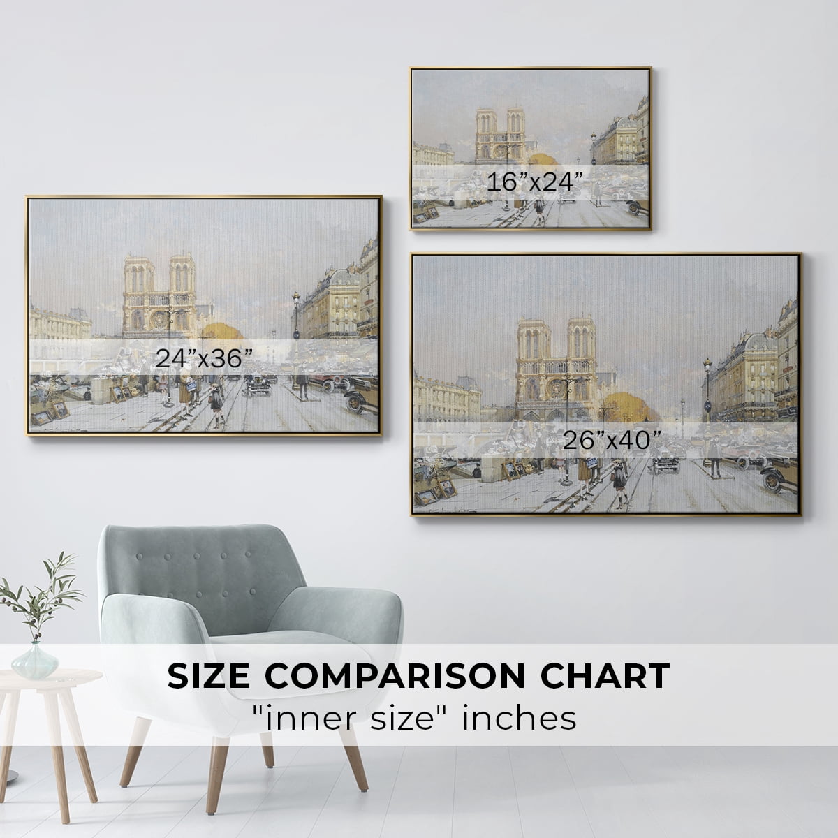 Vintage Landscape-CCCLXXXVI By Wexford Home Framed in Gold Wood Gallery Wrapped Canvas 27 in. x 41 in.