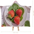 thumbnail image 2 of Wearable Blanket Hoodie Oversized Soft Warm Hooded Blanket Lovely Strawberry Blanket Throw Wrap Poncho for Women, 2 of 6