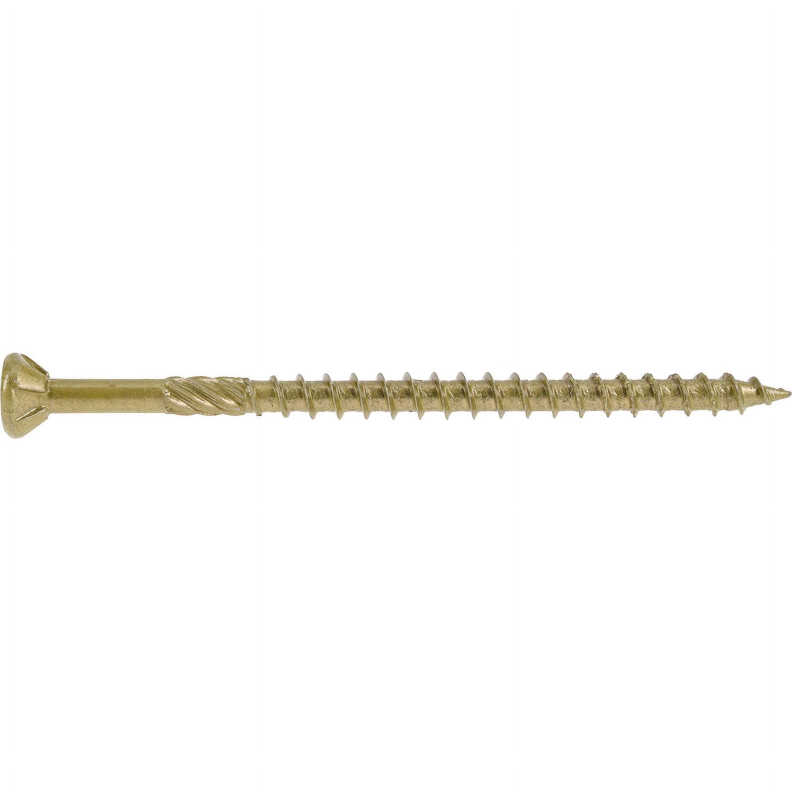 Power Pro 48611 Wood Screws, #9 x 3", Premium Outdoor Deck Screws, Rust Resistant, Epoxy Coated Bronze, 5lb Tub, 417 pcs