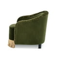 thumbnail image 5 of Jennifer Taylor Home Serena 31.5" Ruched Barrel Back Accent Arm Chair with Bullion Fringe, Olive Green Performance Velvet, 5 of 11