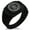 Black, variant on Stainless Steel Vegvisir Web of Wyrd Skuld’s Net Viking CZ Ribbed Needle Stripe Pattern Biker Style Polished Ring