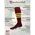 thumbnail image 2 of MadSportsStuff Dugout Striped Baseball & Softball Socks - Maroon/Gold/White, Large, 2 of 2