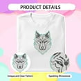 thumbnail image 2 of Wolf Iron on Rhinestone Heat Transfer Wolf Head Hot Transfers Patches Animal Bling Iron on Rhinestone Crystal T Shirt Transfer 5.7×7.6inch Clothing Repair Applique for Coat Bag Jeans, 2 of 9