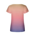 thumbnail image 3 of Sentuca Casual Going Out Tops for Women Soft Print Short Sleeve Square Neck Tops, 3 of 5