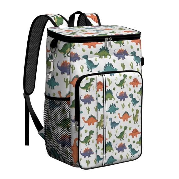Travel Cooler Bag - Dinosaur and Cactus Pattern Camping Beer Cooler Backpack with Bottle Opener- Waterproof Insulated Picnic Backpacks - Cooler Bag for Beach