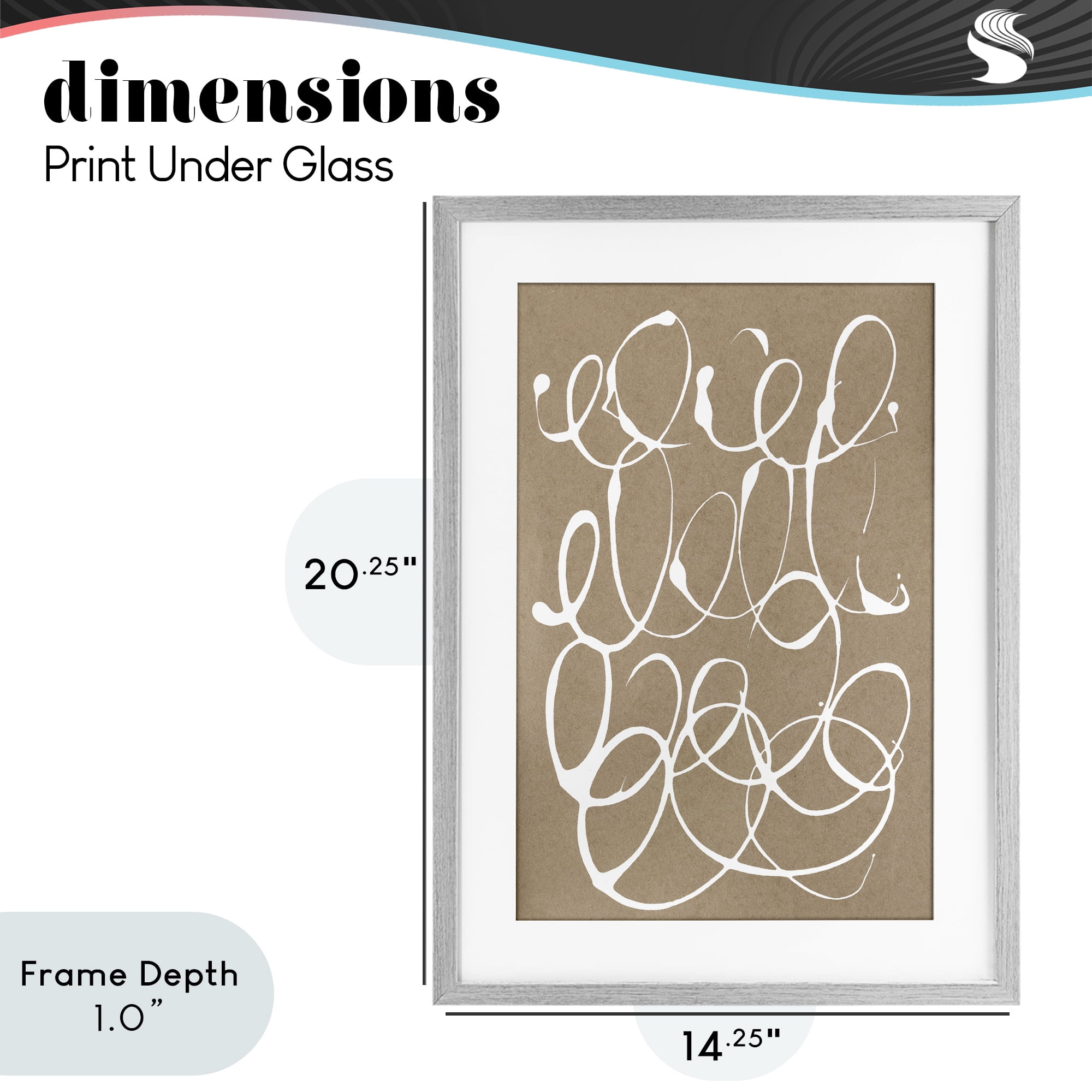 Stupell Industries Scribbled Taupe Circles Gray Framed Print Under Glass, design by Susan Bryant