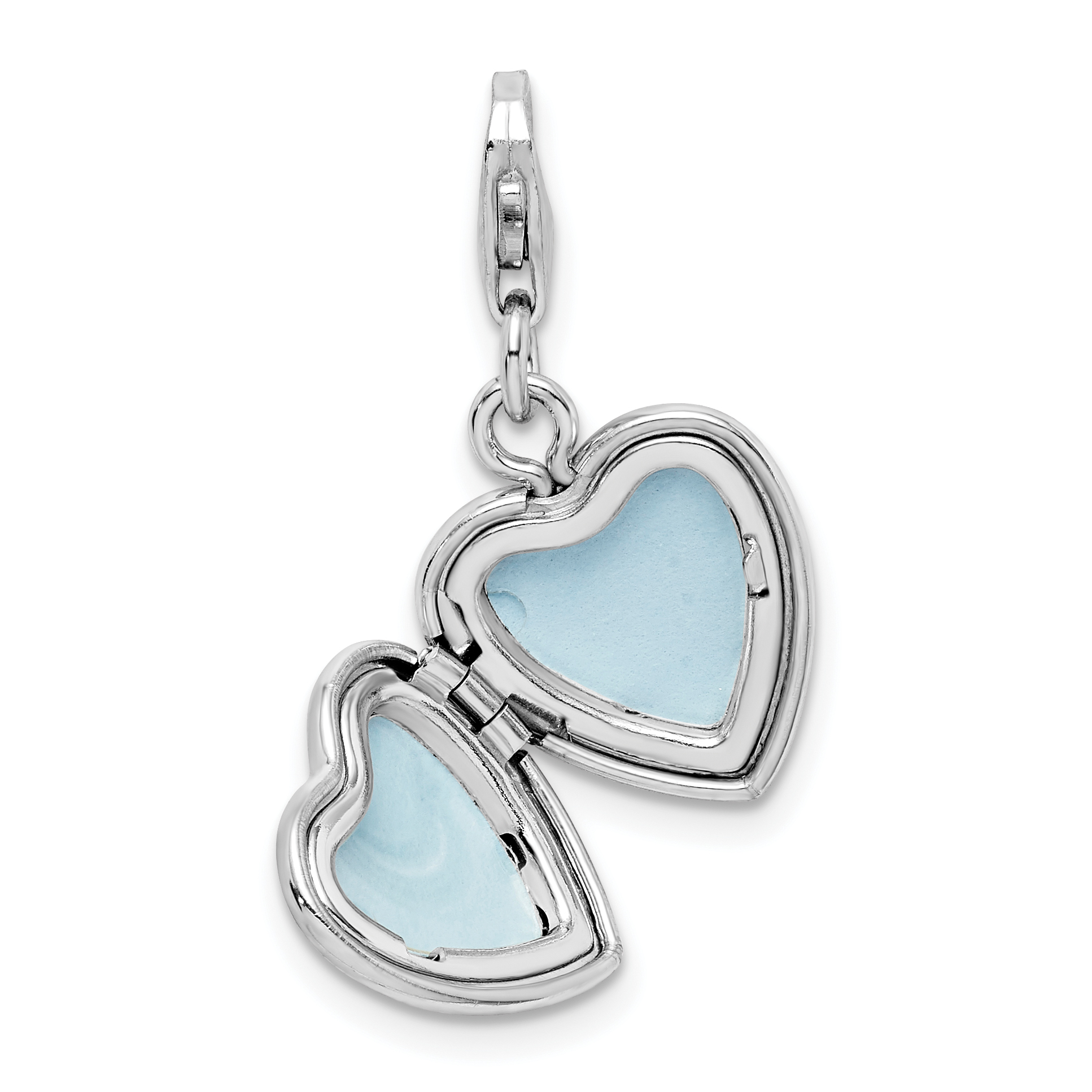 Sterling Silver 0.4IN Polished Lobster Clasp Heart Locket (0.5IN x 0.4IN ) - image 4 of 5