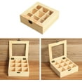 thumbnail image 2 of MOYISHI  9 Compartments Rustic Tea Storage Box,Wooden Tea Organizer,Tea Bag Organizer Wooden Storage Box, Creamers, Sugar, Coffee Pods, Instant Coffee Packets, 2 of 4