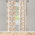 thumbnail image 2 of Ambesonne Foxes Curtains, Sleeping Forest Animals Dots, Pair of 28"x95", Orange and Cadet Blue, 2 of 4