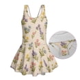 thumbnail image 6 of Uourmeti Girls' Embroidered Wildflower Swim Dress | Sleeveless Skirted One-Piece | Quick Dry Stretch Bathing Suit for Beach & Pool, 3-13 Years, 6 of 8