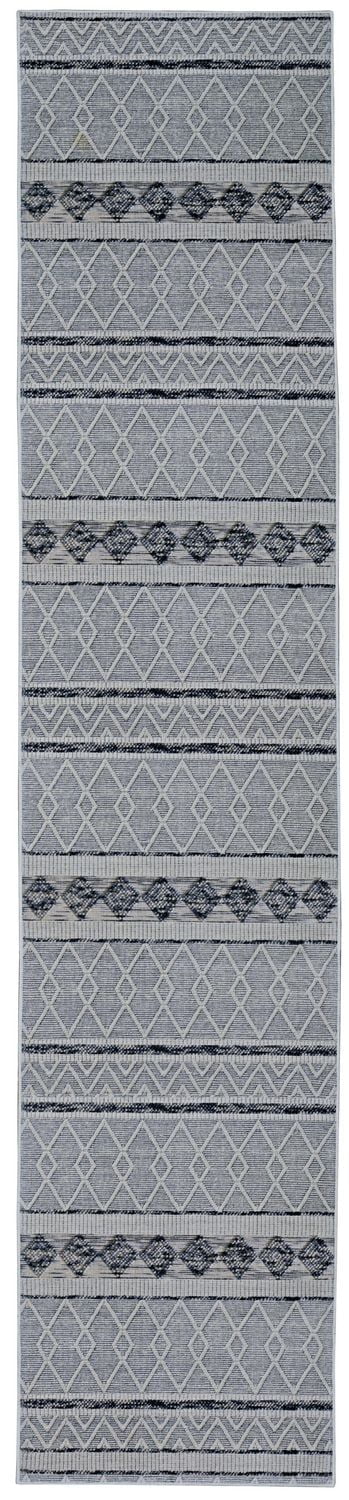 Tapis de couloir Mirage Novi crème et gris 2 pi x 10 pi