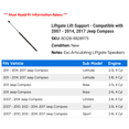 thumbnail image 2 of Liftgate Lift Support - Compatible with 2007 - 2014, 2017 Jeep Compass 2008 2009 2010 2011 2012 2013, 2 of 2