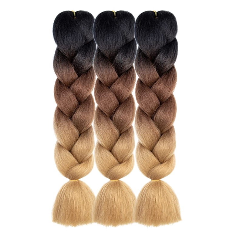 Ombre Brown Braiding Hair Extensions 24 Inch 3 Packs  display picture 1
