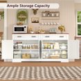 thumbnail image 3 of Buffet Cabinet with Storage and Drawers, 63" Large Sideboard Buffet Cabinet with Adjustable Shelves and Doors, Modern Farmhouse Coffee Bar for Kitchen, Dining Room, White, 3 of 8