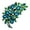Golden + Blue, variant on Walbest Women Elegant Flower Shape Rhinestone Brooch Pin Badge Scarf Decoration, Crystal Alloy Breastpin for Wedding Banquet Evening Party, Size: 2.95" x 1.97"