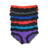 - Women's Lace Trim Cotton Bikini Panties (6-Pack) BK8136 S
