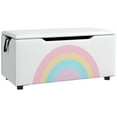 thumbnail image 1 of Qaba Toy Chest, Kids Toy Box w/ Storage, Top Lid, Side Handles, White, 1 of 10