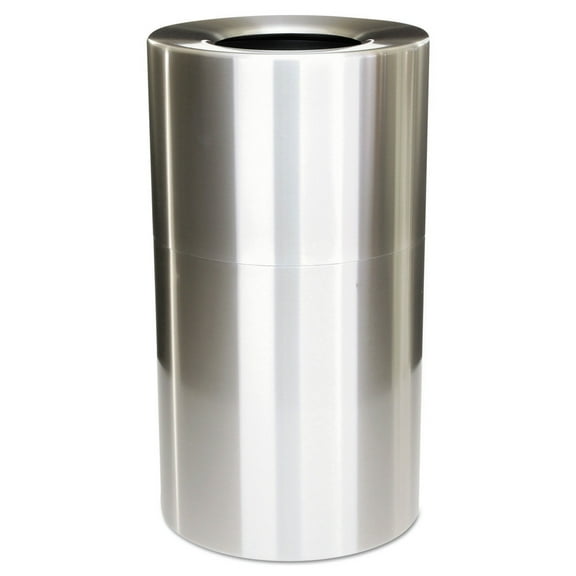 Rubbermaid® 2-Piece 35 Gallon Indoor Receptacle, Satin Aluminum (RCPAOT35SANL)