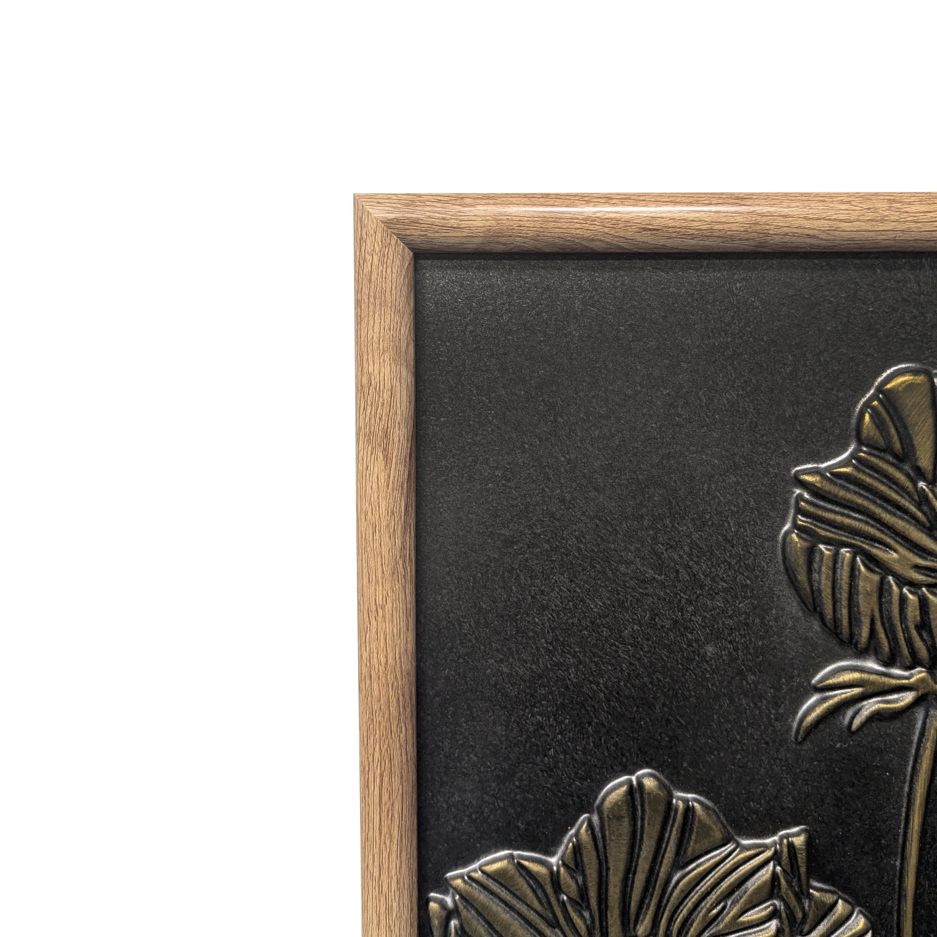 Bradley & Ballard Blackened Brass Faux Metal Stamped Wall Art - Botanical Decor Set
