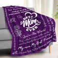 thumbnail image 7 of Mothers Day Birthday Gifts for Mom - Gifts for Moms from Daughter Son - Christmas Valentines Day Birthday Blanket Gift for Moms - Best Mom Ever Presents - Presents for Mother Blanket 50"x60" Purple, 7 of 7