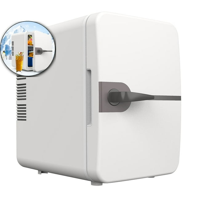 Dvruxg Compact Refrigerator, Car Refrigerator, Portable Mini Fridge, 6 L Refrigerator for Bedroom, Car, Office & Dorm(White)