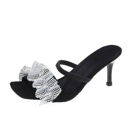 

gvdentm Sandals Women Fashion Women‘s Breathable Lace Up Shoes Rhinestone High Heels Casual Taupe Sandals for Women