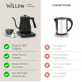 thumbnail image 5 of Willow Kitchen 1L Gooseneck Electric Kettle for Pour Over Coffee & Tea, Temperature Control & Automatic Shutoff, Rapid Boil Hot Water Kettle Pot, Black, 5 of 8