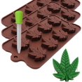 thumbnail image 1 of Moldes para caramelos de marihuana, bandejas de silicona para gomitas de chocolate, molde de regalo novedoso para fiestas, paquete de 3 Ormromra WMZL-164, 1 of 7