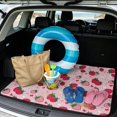 thumbnail image 2 of XYZCANDO Strawberry Daisy Car Trunk Mat 29" x 39", All-Weather Washable Cargo Liner with Non-Slip Backing, Easy-Clean Stitched Edge Protector for SUVs, Sedans and Trucks, 2 of 7