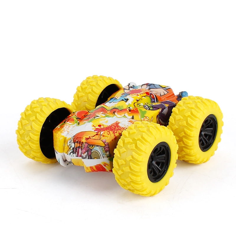 Truck Double-Sided Friction Inertia Powered Cars Pull Back Cars, Toys Flips Shockproof Vehicles Push and Go Vehicles Best Gifts for 3 4 5 6 7 Years Old Toddler Boys Girls