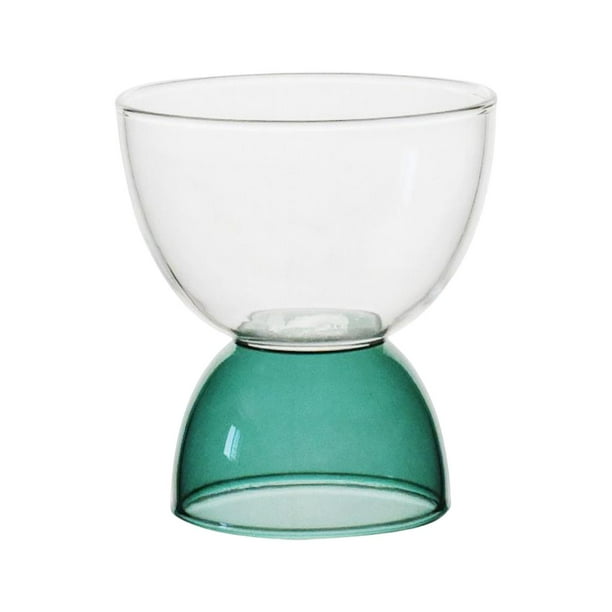 Copas de postre de vidrio Cristalería Vasos para bebidas frías Vasos para pudín Vasos para batidos Hielo Verde bajo